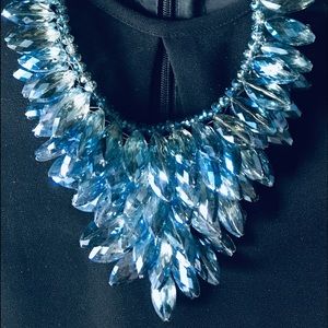 Blue Tear Drop Crystal Necklace